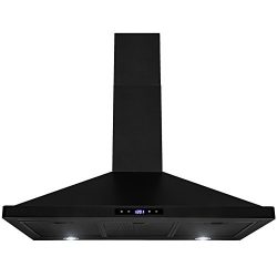 AKDY 36″ Black Finish Stainless Steel Wall Mount Touch Control Panel Kitchen Range Hood Co ...