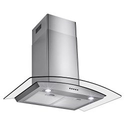 Perfetto Kitchen and Bath 30″ Convertible Wall Mount Range Hood in Stainless Steel with LE ...