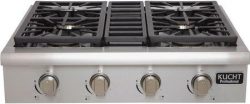 Kucht KRT3003ULP Professional Series Gas Rangetop with 4 Sealed Burners Black Porcelain Top Heav ...