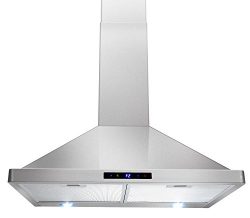 AKDY 30″ Kitchen Wall Mount Stainless Steel Touch Panel Control Range Hood AZ63175S Stove  ...