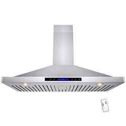 AKDY 42″ Wall Mount Stainless Steel Touch Display Screen Baffle Filter Kitchen Range Hood  ...