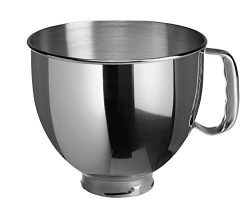 KitchenAid K5THSBP Tilt-Head Mixer Bowl with Handle, Polished Stainless Steel, Polished Stainles ...