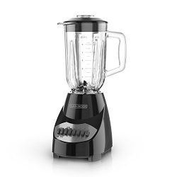 BLACK+DECKER Countertop Blender with 6-Cup Glass Jar, 10-Speed Settings, Black, BL2010BG