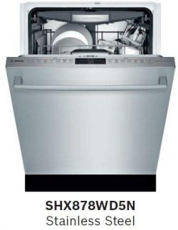 Bosch SHX878WD5N 800 Series Built In Dishwasher with 6 Wash Cycles, 3rd Rack, Delay Start, RackM ...