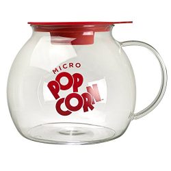 Ecolution Micro-Pop Popcorn Popper, 3 QT Capacity | Glass Microwave Popcorn Maker w/ Dual Functi ...