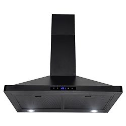 AKDY 30″ Wall Mount Black Finish Stainless Steel Touch Control Panel Kitchen Range Hood Ve ...