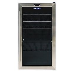 Whynter BR-130SB Beverage Refrigerator with Internal Fan, Black/Stainless Steel