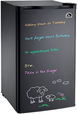 Igloo FR326M-D-BLACK Erase Board Refrigerator with Neon Markers, 3.2 cu. ft., Black