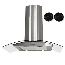 FIREBIRD New 36″ European Style Wall Mount Stainless Steel Range Hood Vent W/Push Button C ...