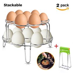 [Upgrade]Steamer Rack for Instant Pot,Upintek 2-Pack Stainless Steel Stackable Egg Steam Stand V ...