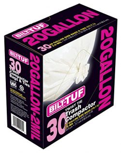 Trash Compactor Bags 20 Gallon Twist Tie White 30 Count – Bilt-Tuf