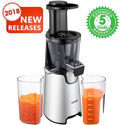 Juicer Slow Masticating Juicer Extractor, 3 strainer for Frozen Desserts, High Nutrient Fruit an ...