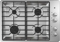 GE JGP3030SLSS 30 Inch Natural Gas Sealed Burner Style Cooktop with 4 Burners, ADA Compliant, in ...