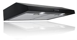 AKDY 30-Inch 3-Speed Stainless Steel Slim Under Cabinet Range Hood AZ-Y0175BK (Black)