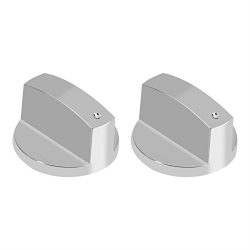 2Pcs Gas Stove Knobs Kitchen Universal Silver Metal Control Switch Knobs for Gas Cooker Oven Sto ...