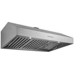 Golden Vantage 36″ Stainless Steel Under Cabinet Push Button Kitchen Cooking Range Hood Fan