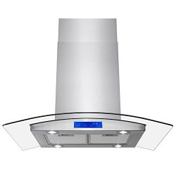 FIREBIRD Stainless Steel 36″ Euro Style Island Mount Range Hood LED Screen