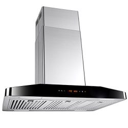 FIREBIRD New 30″ European Style Island Mount Stainless Steel Range Hood Vent w / Touch Con ...