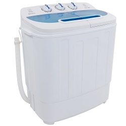 ROVSUN Portable Washing Machine with Twin Tub Electric Compact Washer, 13Lbs Large Capacity Ener ...