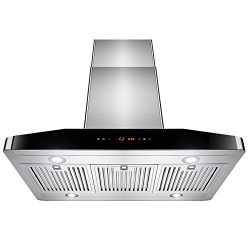 FIREBIRD 36″ Island Mount Stainless Steel Touch Control Kitchen Range Hood Cooking Fan Vent