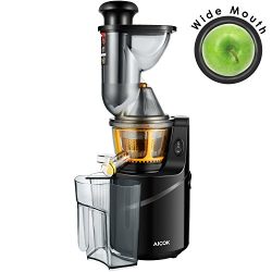 Aicok Juicer, Whole Slow Masticating Juicer, 75MM Wide Mouth Fruit and Vegetable Juice Extractor ...