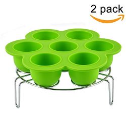 Lakatay 2 Pack Silicone Egg Bites Molds With Egg Steamer Rack Of Instant Pot Accessories/Pressur ...