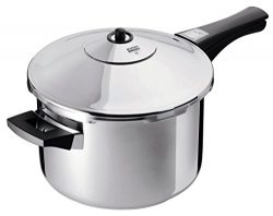 Kuhn Rikon Duromatic Stainless-Steel Saucepan Pressure Cooker – 7.4-Qt