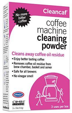 Urnex Cleancaf Coffee Maker & Espresso Machine Cleaner Powder, 3 Packets