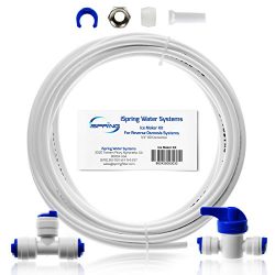 iSpring Fridge Connection and Ice Maker Kit for Reverse Osmosis Water Systems, 20ft 1/4″ T ...