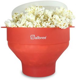 The Original Salbree Microwave Popcorn Popper with Lid, Silicone Popcorn Maker, Collapsible Bowl ...