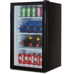 Della Beverage Refrigerator Cooler Compact Mini Bar Fridge Beer Soda Pop Reversible Glass Door,  ...