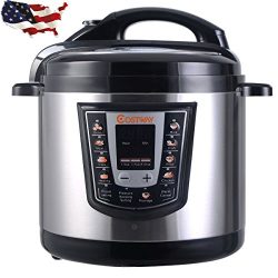 Costway 1000 Watt 6-Quart Electric Pressure Cooker Brushed Stainless Steel New ;supply_from:newa ...