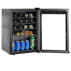 SMETA 19 Bottles Small Wine Cellar Refridgerator with LED Display Counter Top Beverage Beer cool ...