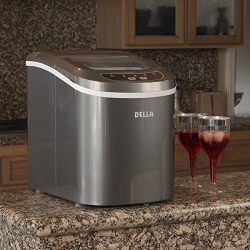 Della Portable Electric Ice Maker Machine Yield Up To 26 Pounds of Ice Daily – Silver