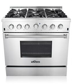 Thor Kitchen 36″ Freestanding Professional Style Gas Range with 5.2 Cu. Ft. Oven, 6 Burner ...