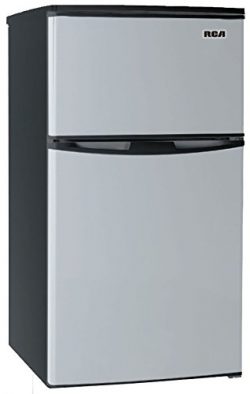 3.2 Cubc Foot 2 Door Fridge and Freezer, Stainless Steel