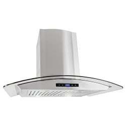 Cosmo 668AS750 30 in. Wall Mount Range Hood with Tempered Glass Visor, Soft Touch Controls, LED  ...