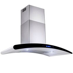 AKDY New 30″ European Style Wall Mount Stainless Steel Range Hood Vent Touch Control AZ-19 ...