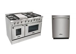 Thor Kitchen 48” 6 Burners Gas Range with Double Oven+24” Built-in Dishwahser