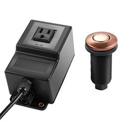 Air switch for Garbage Disposal 1 socket bronze plastic