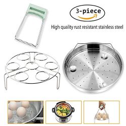 Steamer Basket Rack Set For Instant Pot Accessories – Fits Instant Pot 5, 6, 8qt Pressure  ...