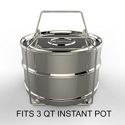 ekovana Stackable Stainless Steel Pressure Cooker Steamer Insert Pans – For Instant Pot Ac ...