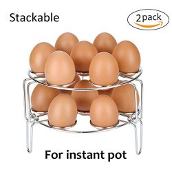 Senyida Upgraded Version Egg Steamer Rack, Stackable Stainless Steel Steamer Rack for Instant Po ...