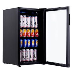 Costway 120 Can Beverage Refrigerator Portable Mini Beer Wine Soda Drink Beverage Cooler Black ( ...