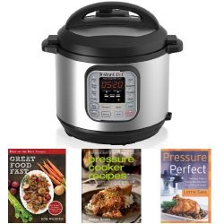 Instant Pot IP-DUO60 7-in-1 Programmable 6-Quart/1,000-Watt Pressure Cooker and Book Collection  ...