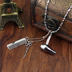 Sumanee Hair Dryer/Scissor/Comb Dangle Pendant Necklace Hair Stylist Jewelry Gifts