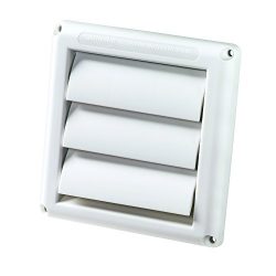 Deflecto Supurr-Vent Louvered Outdoor Dryer Vent Cover, 4 Inches Hood, White (HS4W/18)