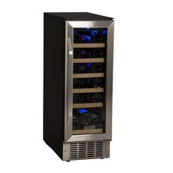 EdgeStar CWR181SZ 12 Inch Wide 18 Bottle Built-In Wine Cooler – Black/Stainless Steel