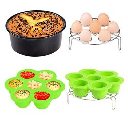 3pcs Silicone Egg Bites Mold + Egg Steamer Rack + Cake Pan Mold for Instant Pot Accessories 5 6  ...