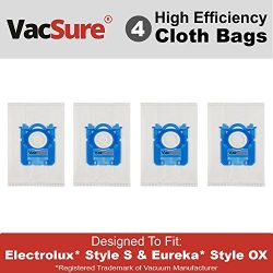 Electrolux Hepa S-Bag for Harmony/Oxygen Canister Vacuum, By VacSure (4 Bags)